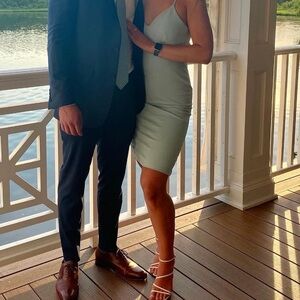 Lulus Don't Tell 'Em Light Blue Bodycon Midi Dress